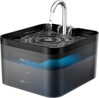 Fuente Para Gatos, 2,2L Bebedero Gatos, Súper Silenciosa, Fácil De Limpiar, Fuente De Agua Para Perros Con LED Y Filtro De Carbón Activado, Dos Patrones De Flujo De Agua