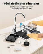 Fuente Para Gatos, 2,2L Bebedero Gatos, Súper Silenciosa, Fácil De Limpiar, Fuente De Agua Para Perros Con LED Y Filtro De Carbón Activado, Dos Patrones De Flujo De Agua