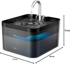 Fuente Para Gatos, 2,2L Bebedero Gatos, Súper Silenciosa, Fácil De Limpiar, Fuente De Agua Para Perros Con LED Y Filtro De Carbón Activado, Dos Patrones De Flujo De Agua