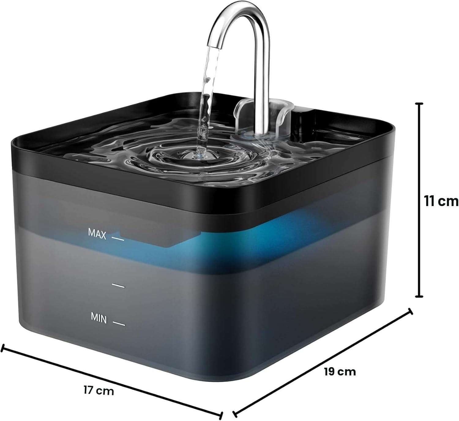 Fuente Para Gatos, 2,2L Bebedero Gatos, Súper Silenciosa, Fácil De Limpiar, Fuente De Agua Para Perros Con LED Y Filtro De Carbón Activado, Dos Patrones De Flujo De Agua